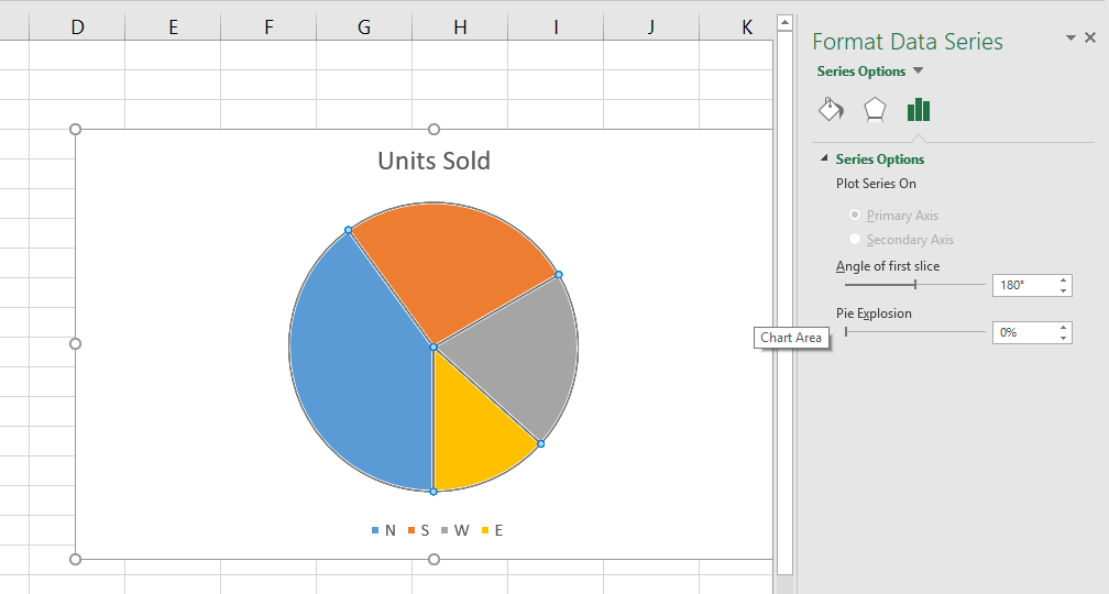 Перевернуть диаграмму в excel