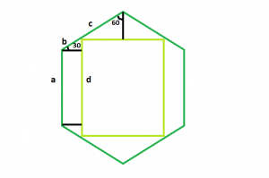 В квадрат вписан правильный шестиугольник