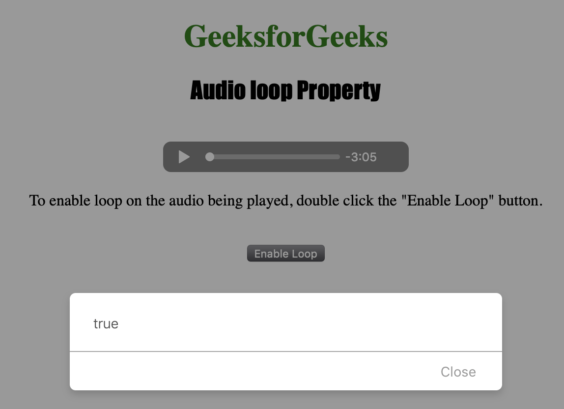 Loop enabled