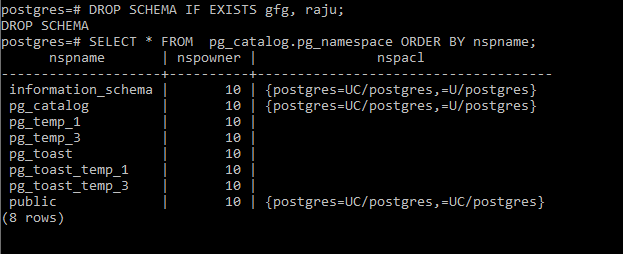 Схема в postgresql